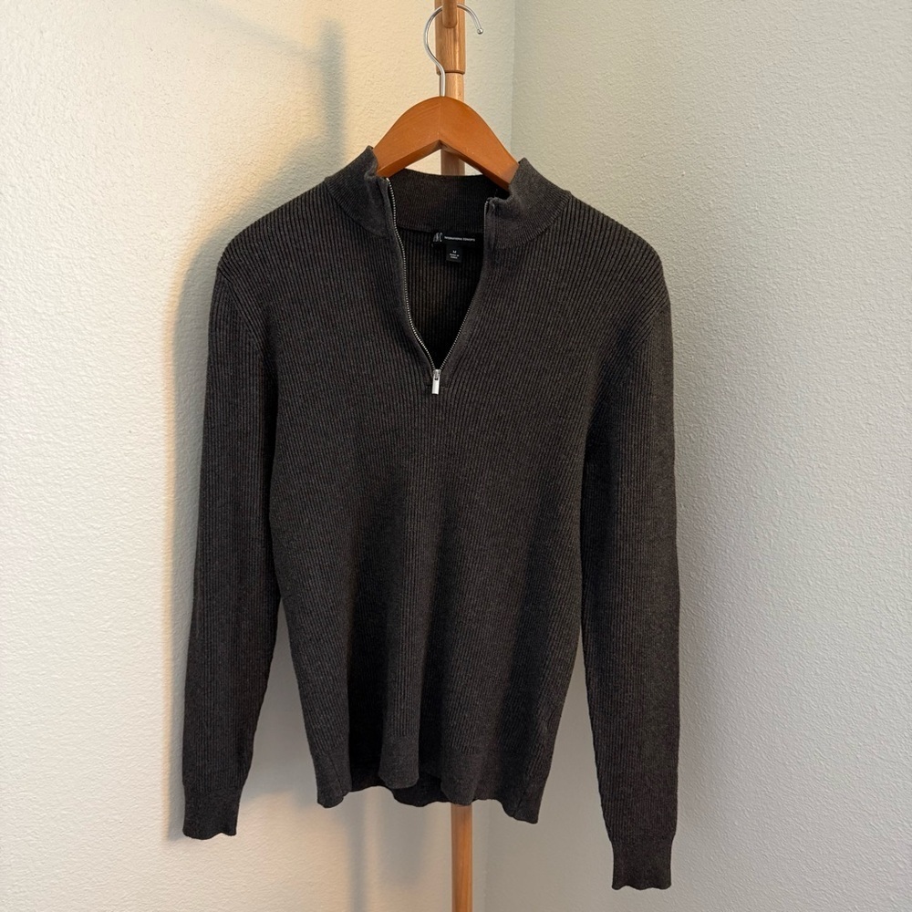 INC International Concepts Charcoal Half-Zip Sweater Women’s Size Medium